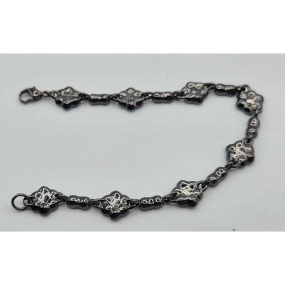 Vintage 90s Nine West Floral Rhinestone Bracelet - Picture 9 of 9